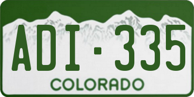CO license plate ADI335