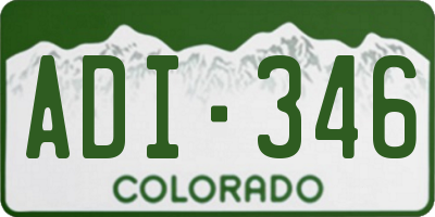 CO license plate ADI346