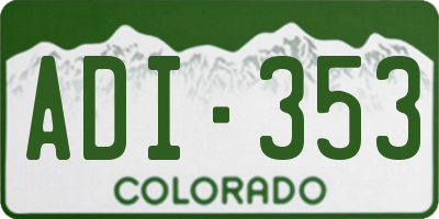 CO license plate ADI353