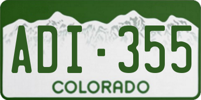 CO license plate ADI355