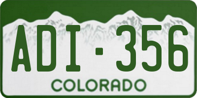 CO license plate ADI356