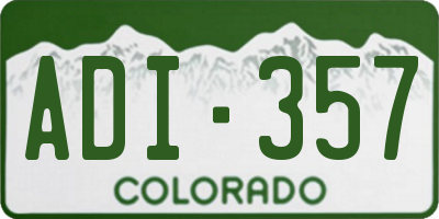CO license plate ADI357