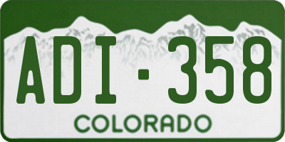 CO license plate ADI358