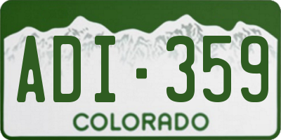 CO license plate ADI359