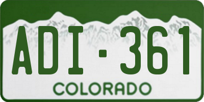 CO license plate ADI361