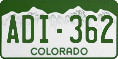 CO license plate ADI362