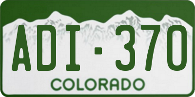 CO license plate ADI370