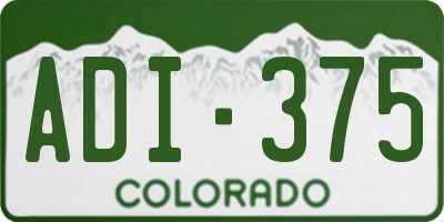 CO license plate ADI375