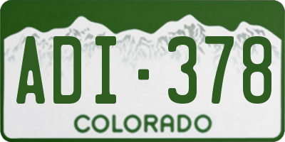 CO license plate ADI378