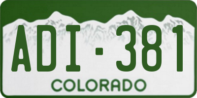 CO license plate ADI381