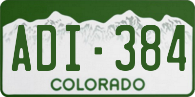 CO license plate ADI384