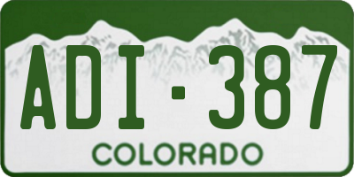 CO license plate ADI387