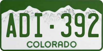 CO license plate ADI392
