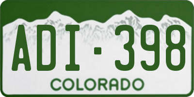 CO license plate ADI398