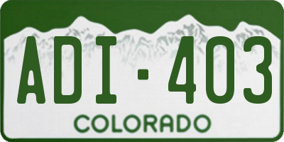 CO license plate ADI403