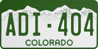 CO license plate ADI404