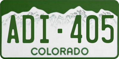 CO license plate ADI405