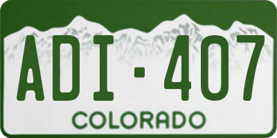 CO license plate ADI407