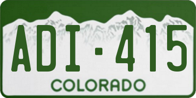 CO license plate ADI415