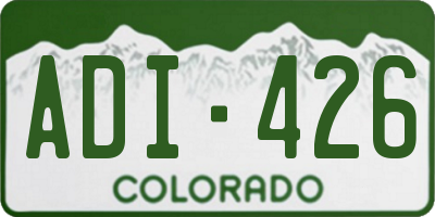 CO license plate ADI426