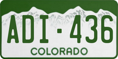 CO license plate ADI436