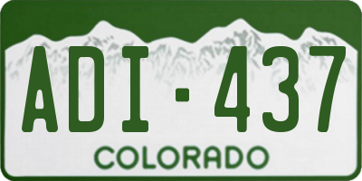 CO license plate ADI437