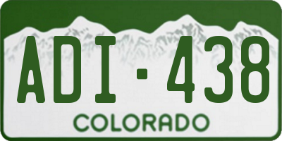 CO license plate ADI438