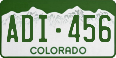 CO license plate ADI456
