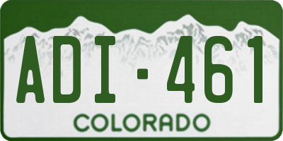 CO license plate ADI461