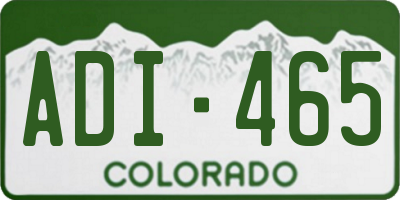 CO license plate ADI465