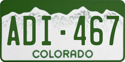 CO license plate ADI467