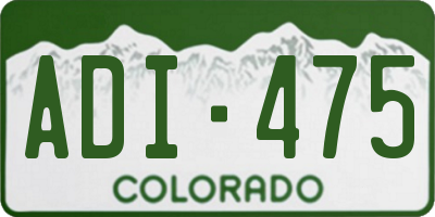 CO license plate ADI475