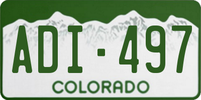 CO license plate ADI497
