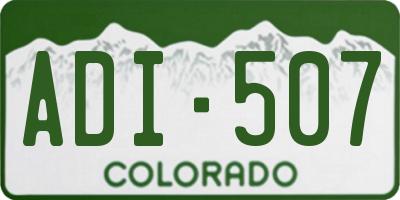 CO license plate ADI507