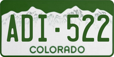 CO license plate ADI522
