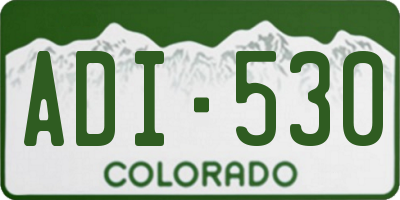 CO license plate ADI530