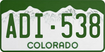 CO license plate ADI538