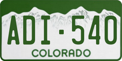 CO license plate ADI540