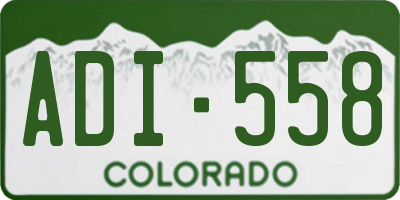 CO license plate ADI558