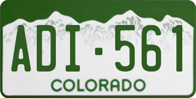 CO license plate ADI561