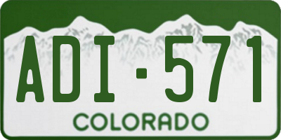 CO license plate ADI571