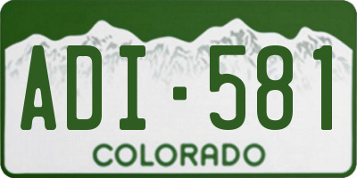 CO license plate ADI581