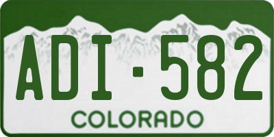 CO license plate ADI582