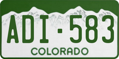 CO license plate ADI583