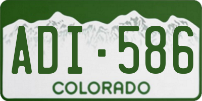 CO license plate ADI586