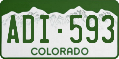 CO license plate ADI593
