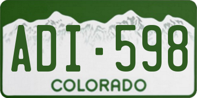 CO license plate ADI598