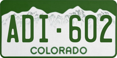 CO license plate ADI602