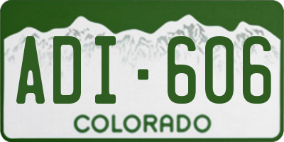 CO license plate ADI606