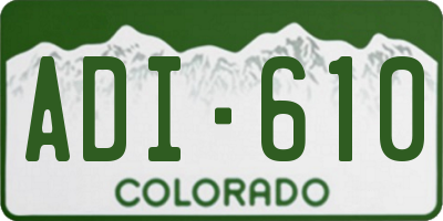 CO license plate ADI610
